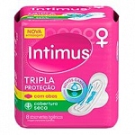 Absorvente INTIMUS Tripla Proteção Cobertura Seca com Abas 8 Unidades