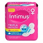 Absorvente INTIMUS Tripla Proteção Cobertura Extra Suave Com Abas 8 Unidades