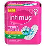 Absorvente INTIMUS Tripla Proteção Cobertura Seca sem Abas Pacote com 8 Unidades