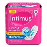 Absorvente INTIMUS Tripla Proteção Cobertura Extra Suave sem Abas com 8 Unidades