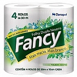 Papel Higiênico Folha Dupla FANCY Neutro Contém 4 Unidades de 30 Metros Cada