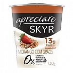 Iogurte Desnatado Skyr APRECIARE Sem Lactose Sabor Morango Com Grãos 130g
