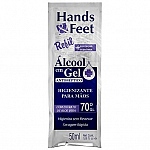 Álcool Higienizador em Gel HANDS AND FEET Com Aloe Vera Sachê 50ml