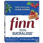 Adoçante Dietético em Pó FINN 100% Sucralose 40g com 50 Envelopes de 800mg cada