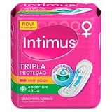 Absorvente INTIMUS Tripla Proteção Cobertura Seca sem Abas Pacote com 8 Unidades
