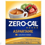 Adoçante em Pó ZERO CAL Aspartame Caixa 40g Com 50 Envelopes de 800mg Cada