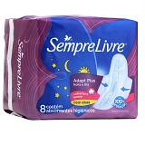 Absorvente SEMPRE LIVRE Adapt Plus Noite & Dia Cobertura Suave com Abas 8 Unidades