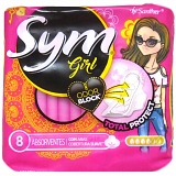 Absorvente SYM Girl Total Protect Cobertura Suave com Abas com 8 Unidades
