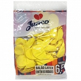 Balão Liso Amarelo Tamanho 6,5'' JUNCO Pacote com 50 Unidades