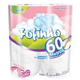 Papel Higiênico Folha Simples 60m FOFINHO Bebê com 4 Unidades
