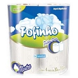 Papel Higiênico Folha Dupla 30m FOFINHO Neutro com 4 Unidades