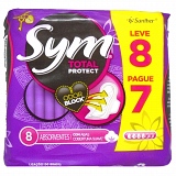 Absorvente SYM Total Protect Cobertura Suave com Abas Leve 8 Pague 7
