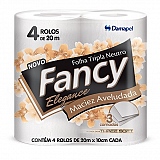 Papel Higiênico Folha Tripla FANCY Elegance Neutro Contém 4 Unidades de 20 Metros Cada