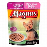 Petisco para Cães Adultos de Pequeno Porte MAGNUS Carne ao Molho Sachê 85g