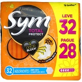 Absorvente SYM Total Protect Cobertura Seca com Abas Leve 32 Pague 28