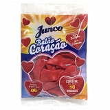 Balão Coração Tamanho 6 JUNCO Pacote com 10 Unidades