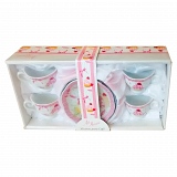 Conjunto de Xícaras e Pratos para Café ART HOUSE Rosa 8 Peças