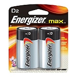 Baterias Alcalinas D2 ENERGIZER MAX com 2 Unidades