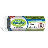 Saco para Lixo BOMLIXO 50 Litros Preto com 20 Sacos