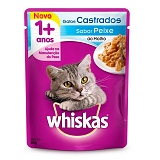 Petiscos para Gatos WHISKAS Castrados Peixe ao Molho 85g