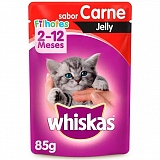 Petiscos para Gatos WHISKAS Filhotes 2-12 Meses Carne Jelly 85g