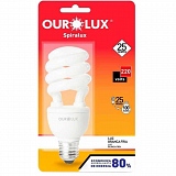 Lâmpada Branca OUROLUX Eletrônica Espiral 25W 220V 6400K Unidade