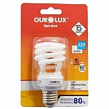 Lâmpada Branca OUROLUX Eletrônica Espiral 15W 127V 6400K Unidade