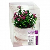 Vaso de Cerâmica com Flores Artificiais ART HOUSE Cores Sortidas 8cm x 12,5cm