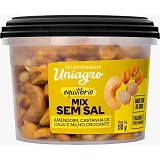 Mix sem Sal UNIAGRO Amendoim, Castanha de Caju e Milho Crocante 110g