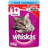 Petiscos para Gatos WHISKAS Castrados Carne ao Molho 85g