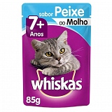Petiscos para Gatos WHISKAS 7+ Sênior Sabor Peixe ao Molho 85g