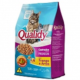 Ração para Gatos Adultos QUALIDY Castrados Premium Sabor Frango e Arroz 1Kg