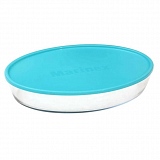 Assadeira Oval MARINEX Pequena de Vidro Cores Sortidas 2,4 Litros
