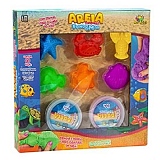 Kit Areia Fundo do Mar com 2 Massinhas e 6 Forminhas de Animais ART BRINK Unidade