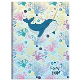 Caderno Brochura Capa Dura Costurado FORONI Fom Fom Estampas Diversas 80 Folhas