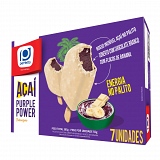 Picolé Purple Power PERFETTO Açaí com Cobertura de Chocolate Branco e Banana Caixa 385g com 7 Unidades