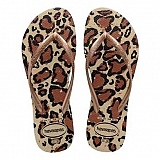 Sandália HAVAIANAS Slim Animals Areia/Rose Gold Tamanho 33/34