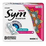 Absorvente SYM Premium Cobertura Suave com Abas com 8 Unidades