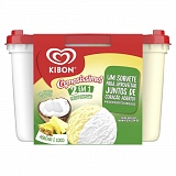 Sorvete Cremosíssimo KIBON 2 em 1 Frutas Tropicais Abacaxi e Coco Pote 2 Litros