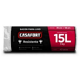 Saco para Lixo CASAFORT 15 Litros Preto com 40 Sacos