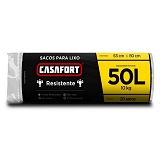 Saco para Lixo CASAFORT 50 Litros Preto com 20 Sacos