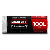 Saco para Lixo CASAFORT 100 Litros Preto com 10 Sacos