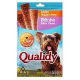 Petisco para Cães Adultos QUALIDY Pequeno Porte Bifinho Sabor Carne Pacote 55g